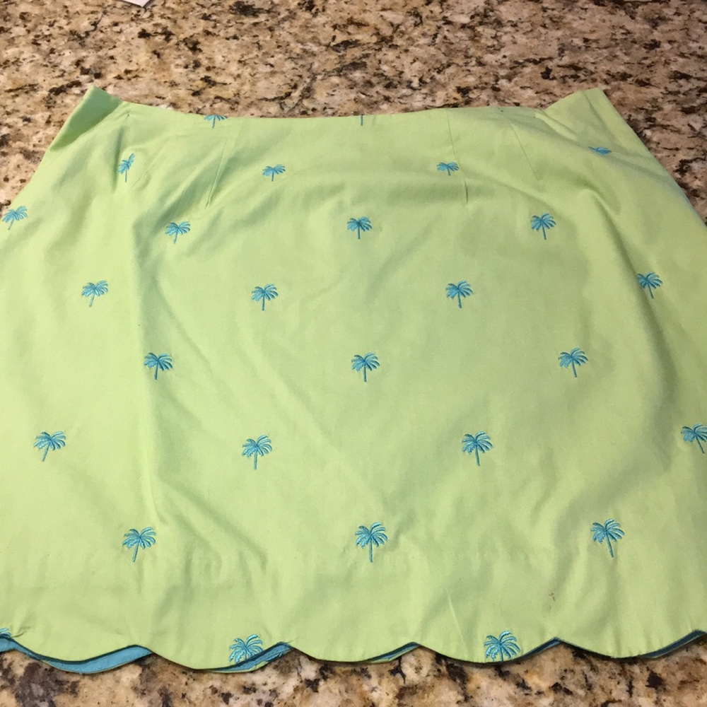 Lily Pulitzer lime green palm tree mid  skirt
